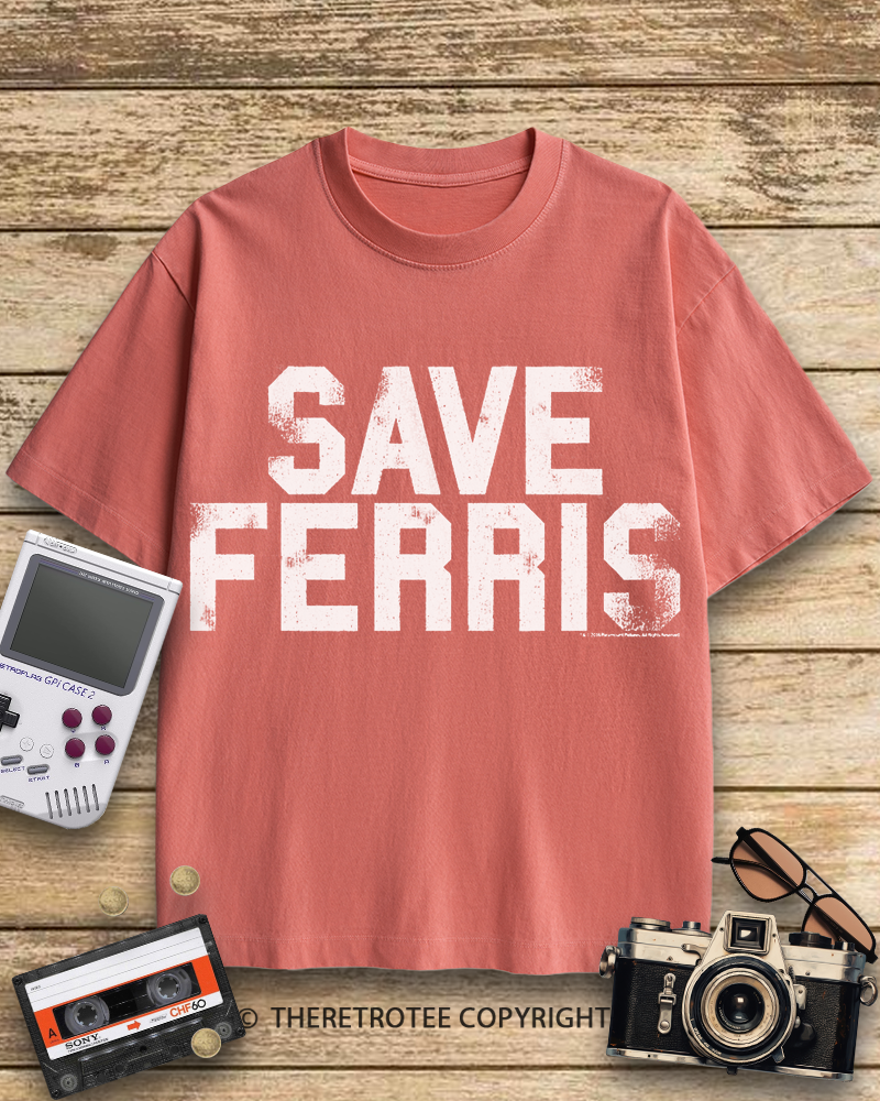 TheRetroTee Save Ferris 1980s Cotton T-Shirt
