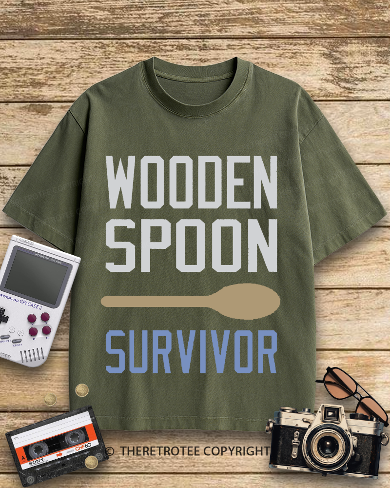 TheRetroTee Wooden Spoon Survivor 2000s Cotton T-Shirt