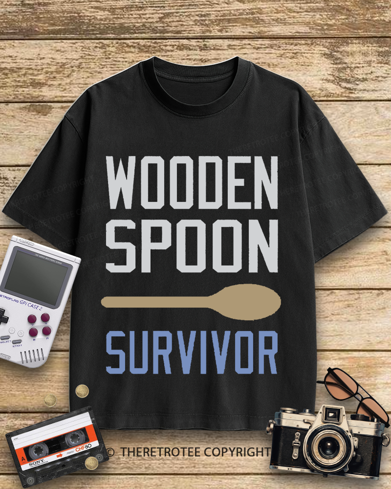 TheRetroTee Wooden Spoon Survivor 2000s Cotton T-Shirt