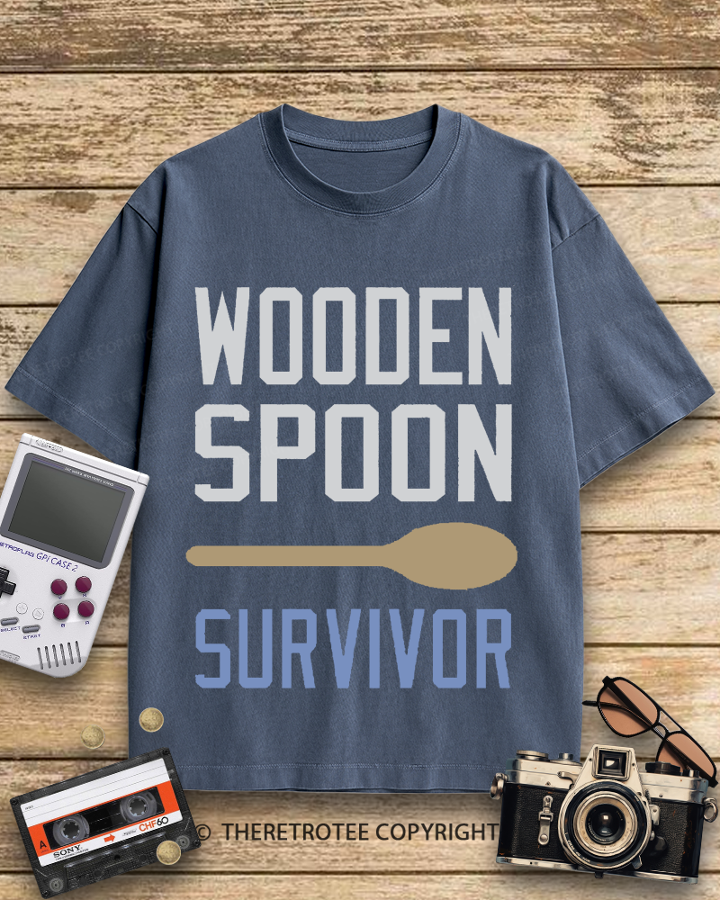 TheRetroTee Wooden Spoon Survivor 2000s Cotton T-Shirt
