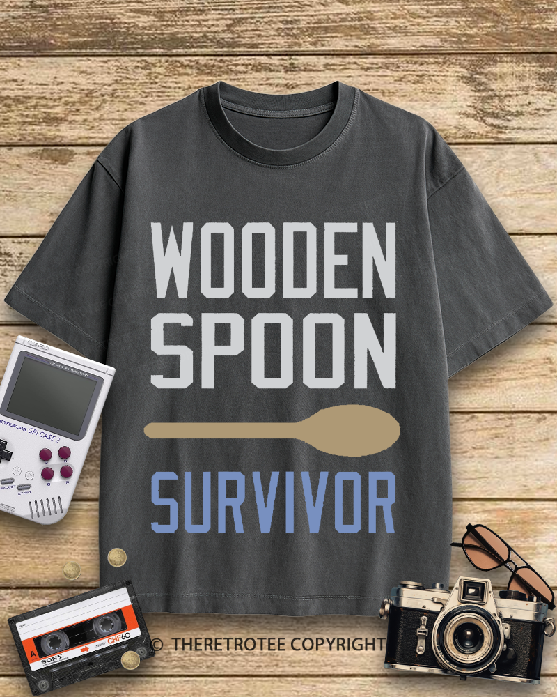 TheRetroTee Wooden Spoon Survivor 2000s Cotton T-Shirt