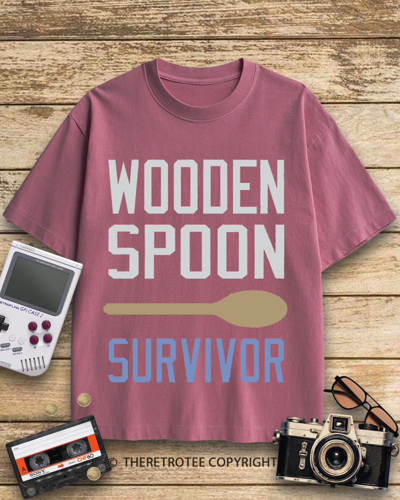 TheRetroTee Wooden Spoon Survivor 2000s Cotton T-Shirt