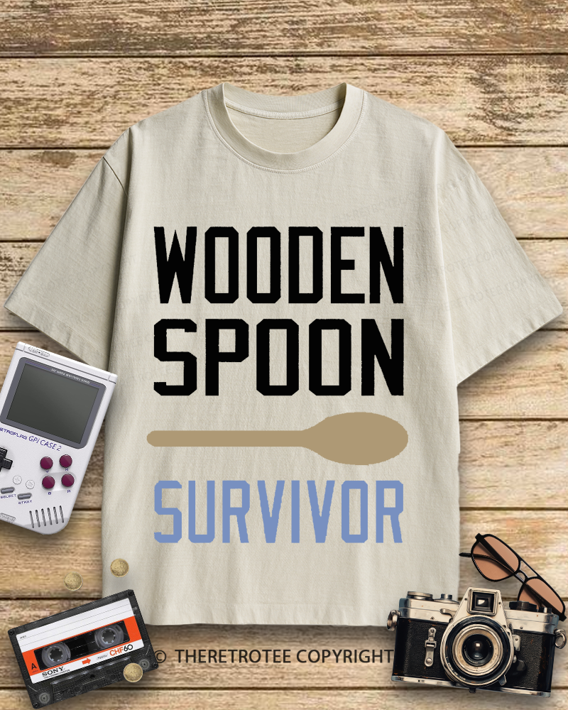 TheRetroTee Wooden Spoon Survivor 2000s Cotton T-Shirt