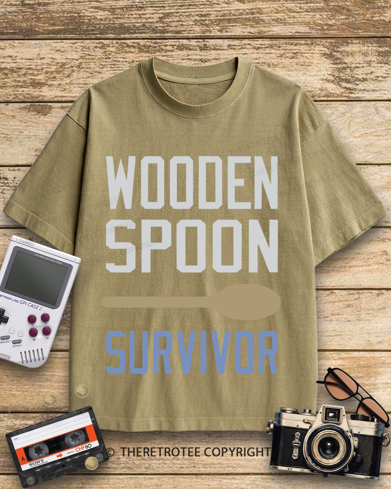 TheRetroTee Wooden Spoon Survivor 2000s Cotton T-Shirt