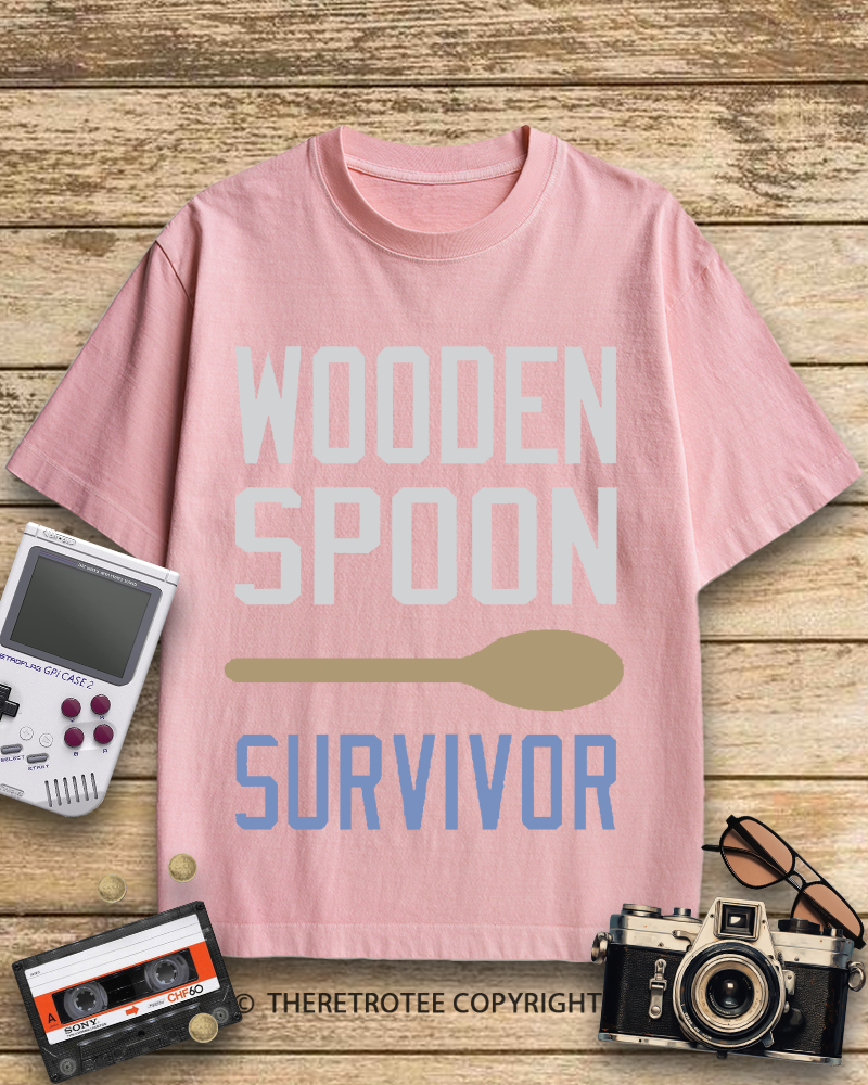 TheRetroTee Wooden Spoon Survivor 2000s Cotton T-Shirt