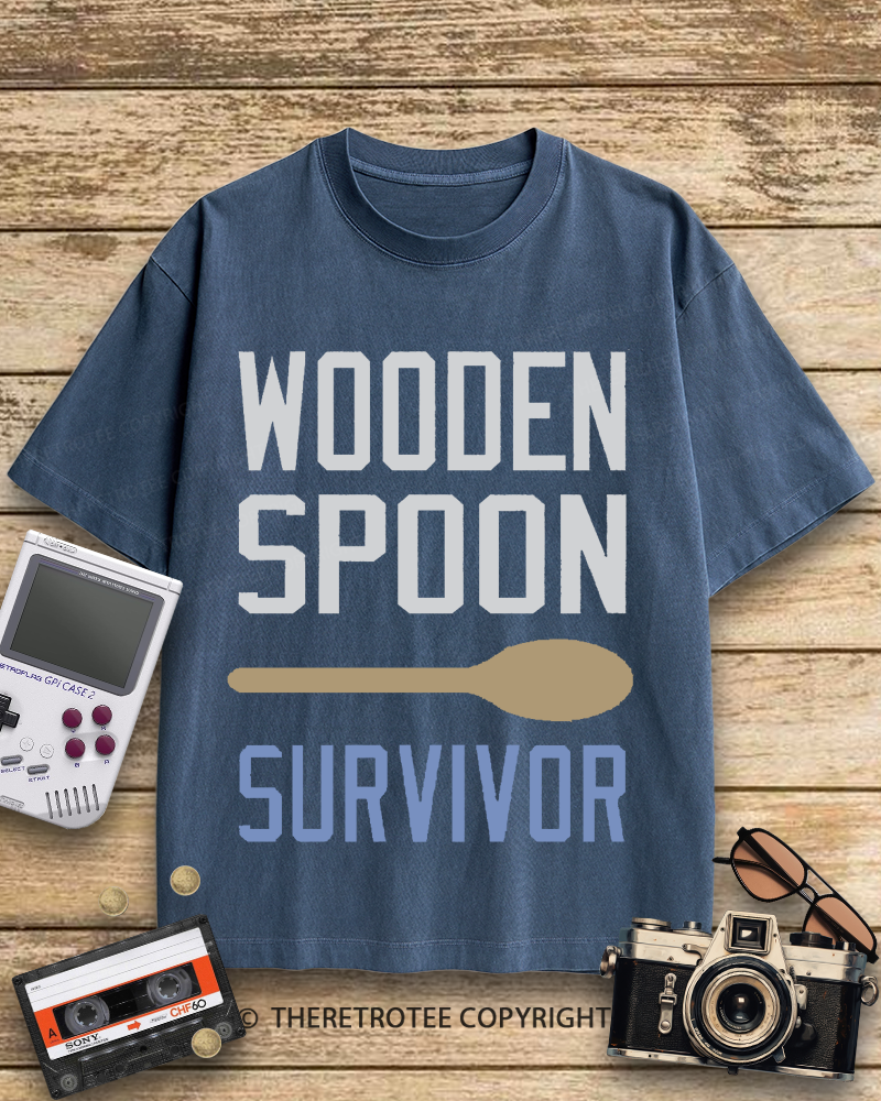TheRetroTee Wooden Spoon Survivor 2000s Cotton T-Shirt