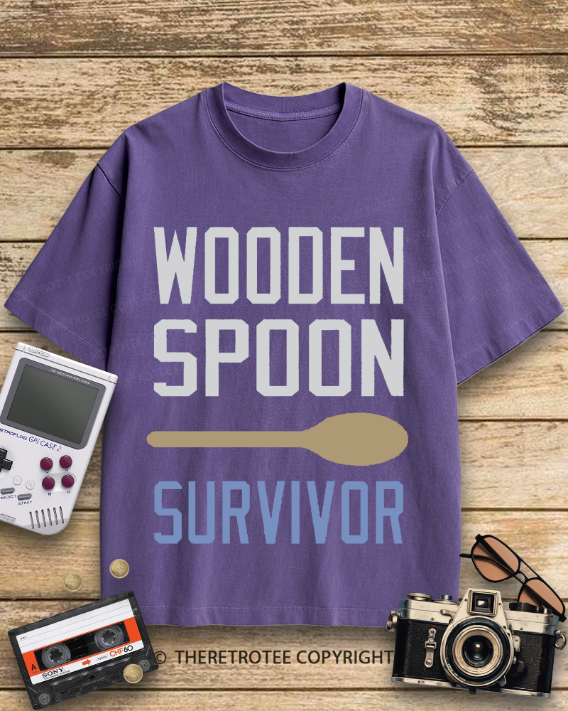 TheRetroTee Wooden Spoon Survivor 2000s Cotton T-Shirt