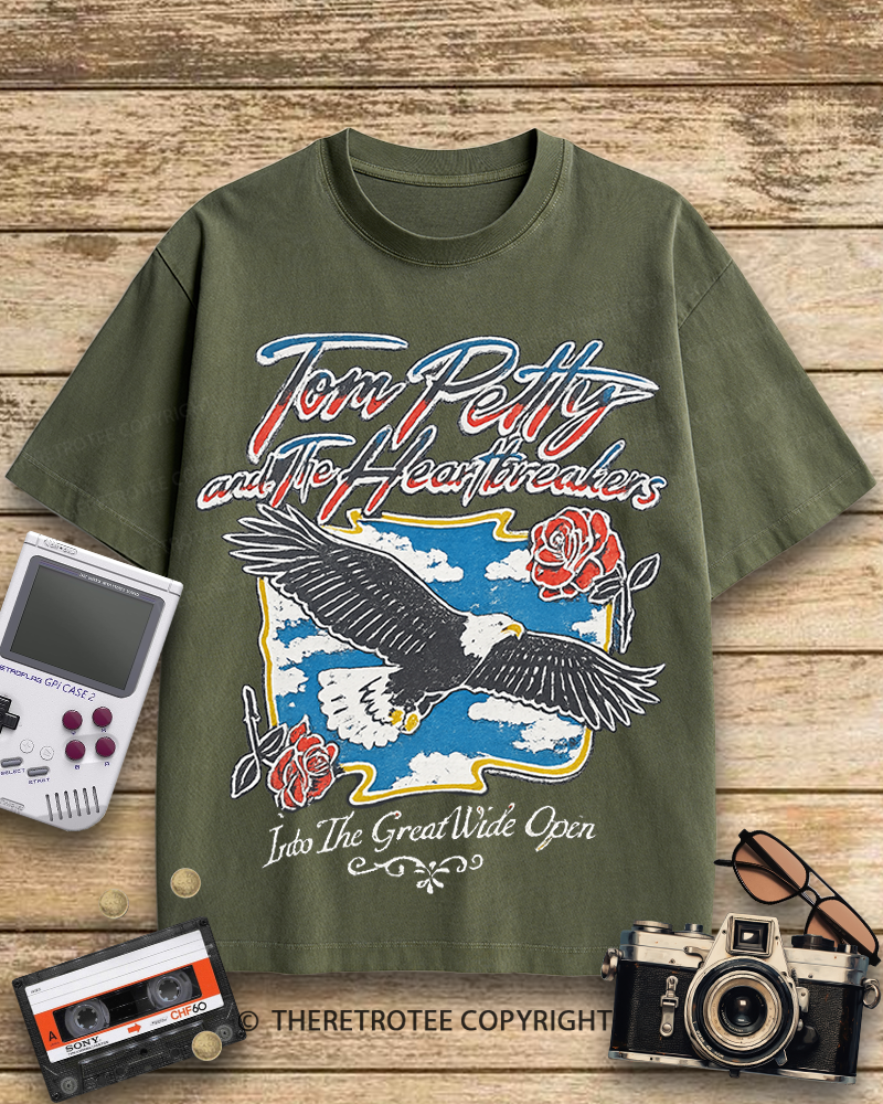 TheRetroTee Tom Petty Eagle 1970s Cotton T-Shirt