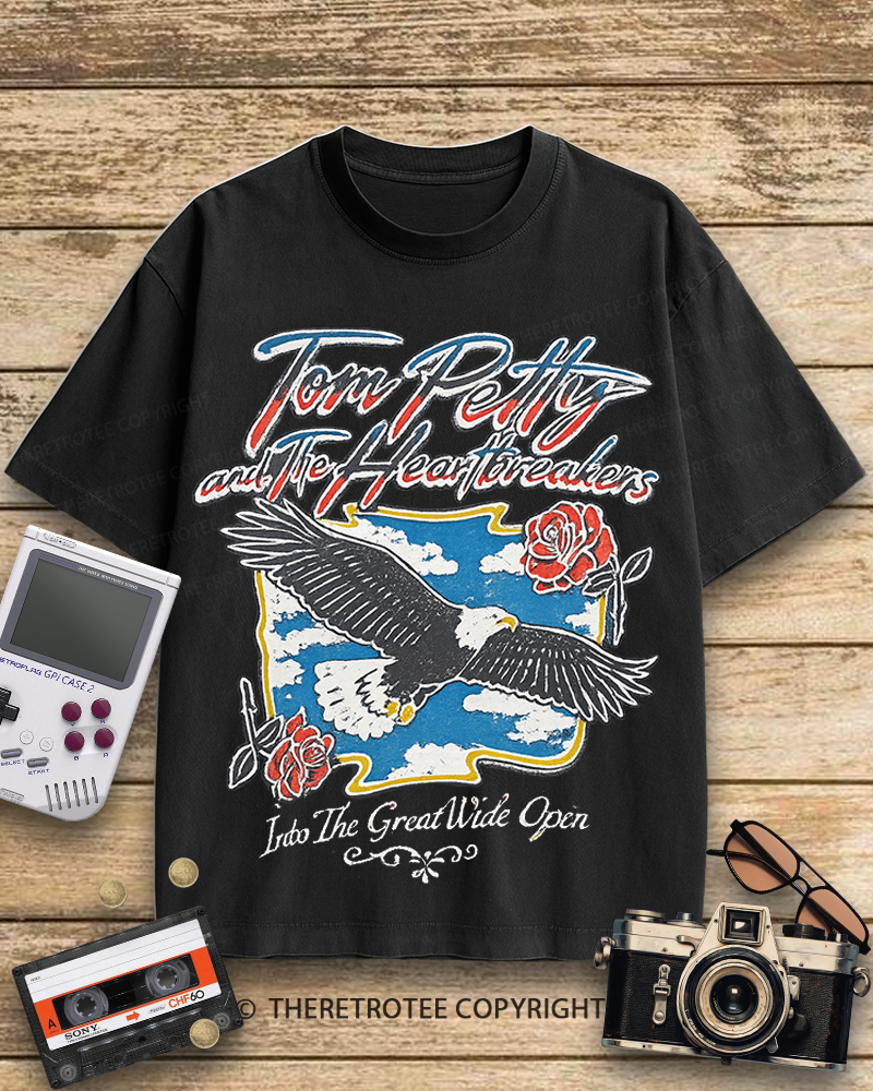 TheRetroTee Tom Petty Eagle 1970s Cotton T-Shirt