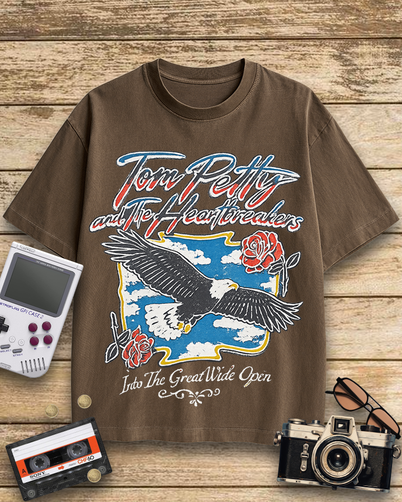 TheRetroTee Tom Petty Eagle 1970s Cotton T-Shirt