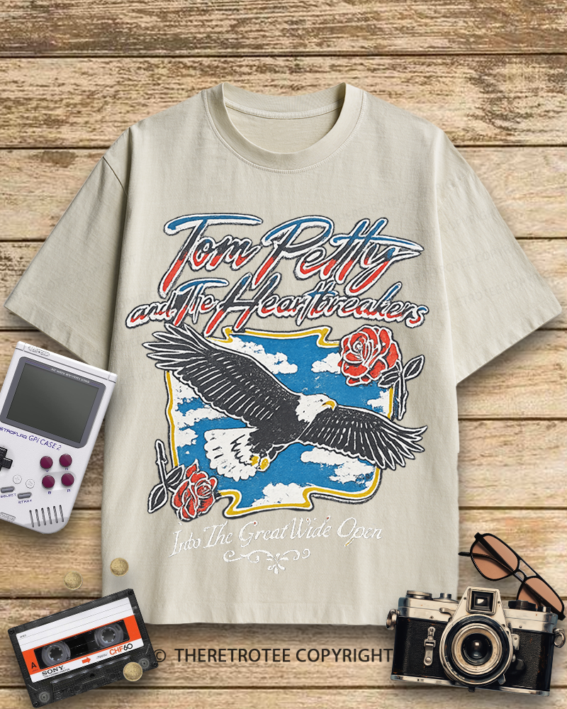 TheRetroTee Tom Petty Eagle 1970s Cotton T-Shirt