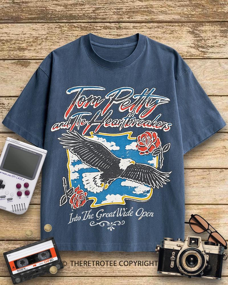 TheRetroTee Tom Petty Eagle 1970s Cotton T-Shirt