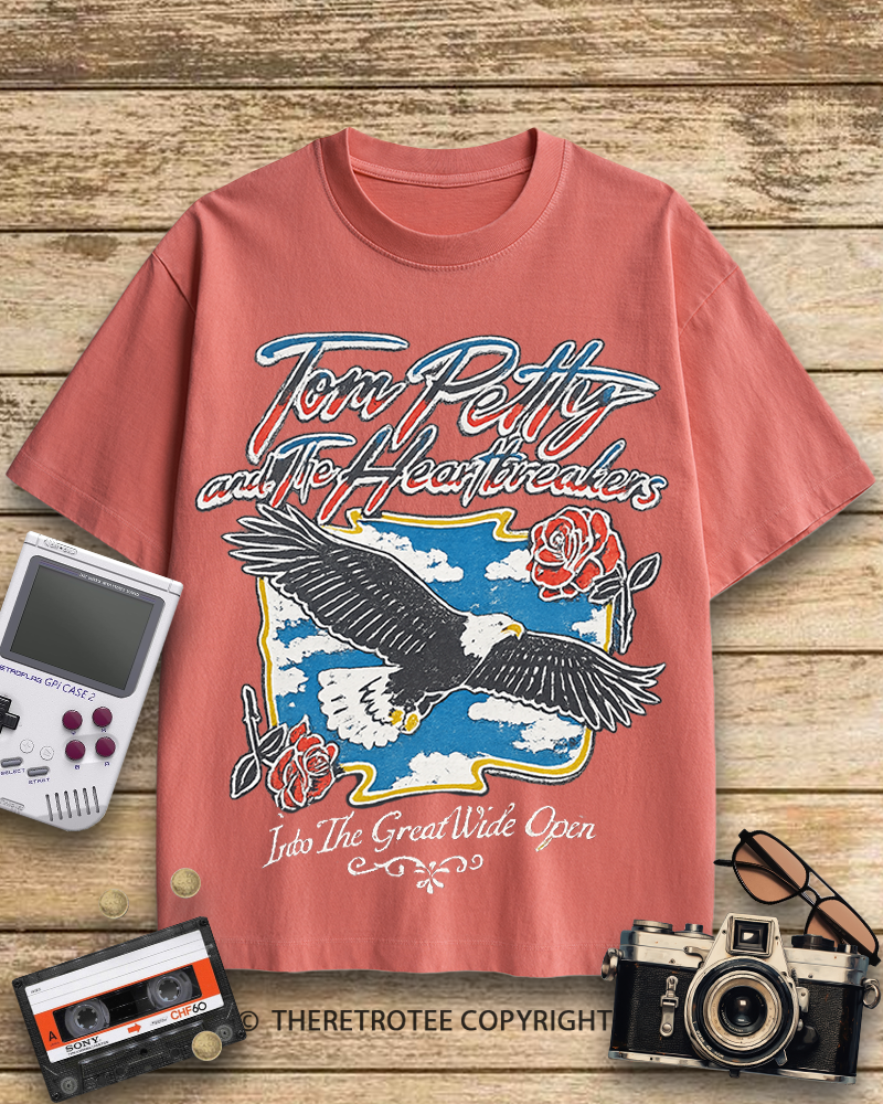 TheRetroTee Tom Petty Eagle 1970s Cotton T-Shirt