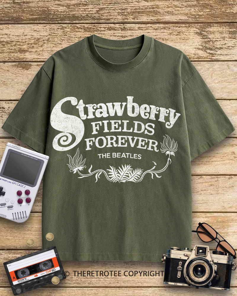 TheRetroTee Strawberry Fields Forever Original 1960s Cotton T-Shirt