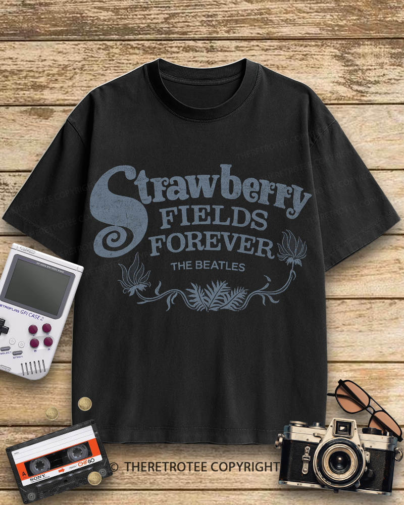 TheRetroTee Strawberry Fields Forever Original 1960s Cotton T-Shirt