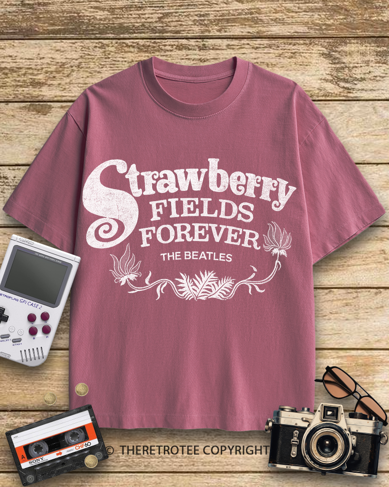TheRetroTee Strawberry Fields Forever Original 1960s Cotton T-Shirt