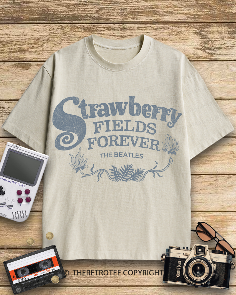 TheRetroTee Strawberry Fields Forever Original 1960s Cotton T-Shirt
