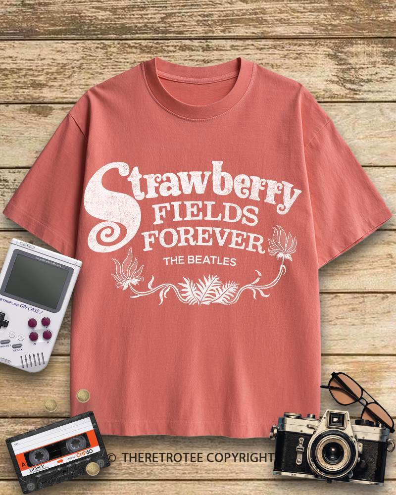 TheRetroTee Strawberry Fields Forever Original 1960s Cotton T-Shirt