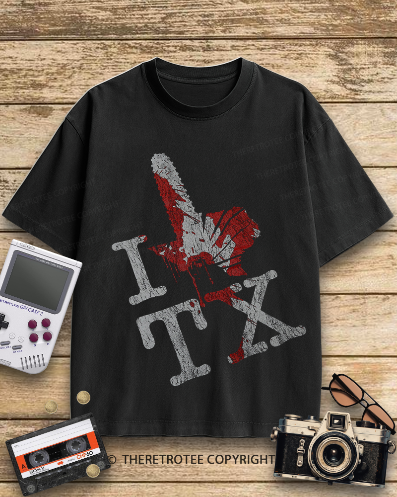 TheRetroTee I Love Texas 2000s Cotton T-Shirt