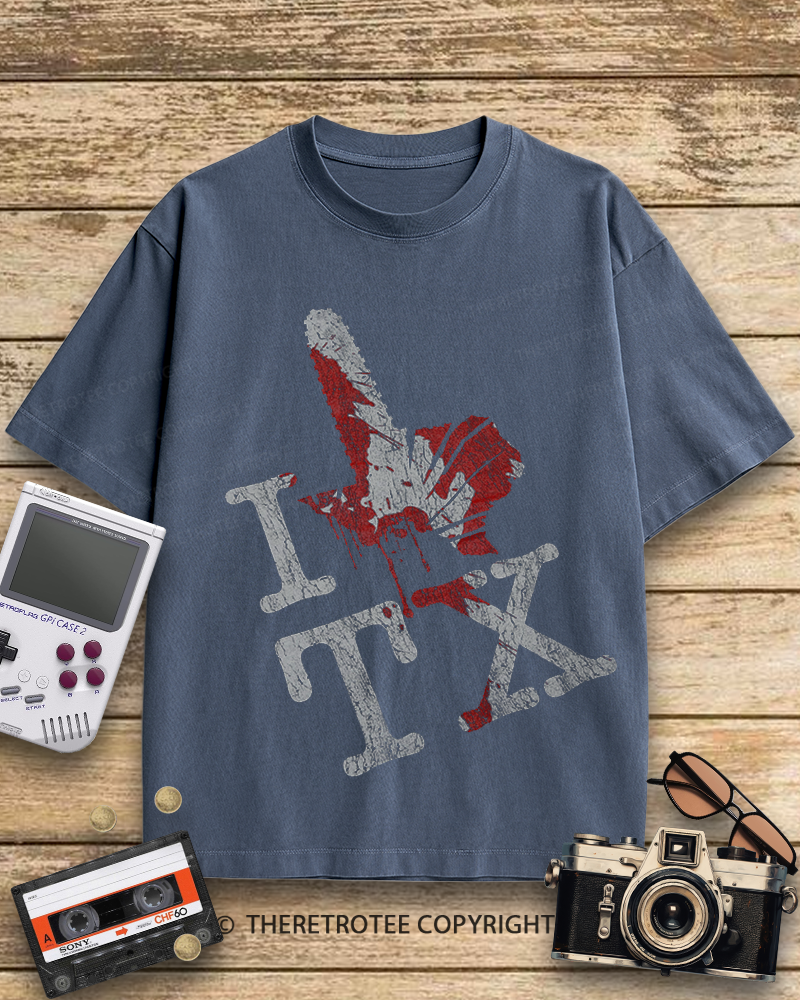 TheRetroTee I Love Texas 2000s Cotton T-Shirt