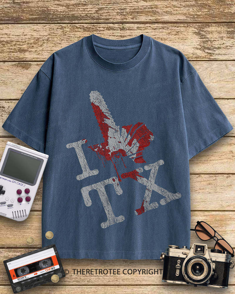 TheRetroTee I Love Texas 2000s Cotton T-Shirt