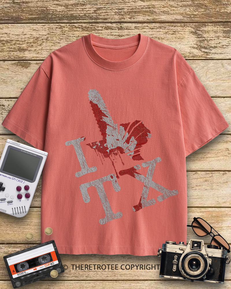 TheRetroTee I Love Texas 2000s Cotton T-Shirt