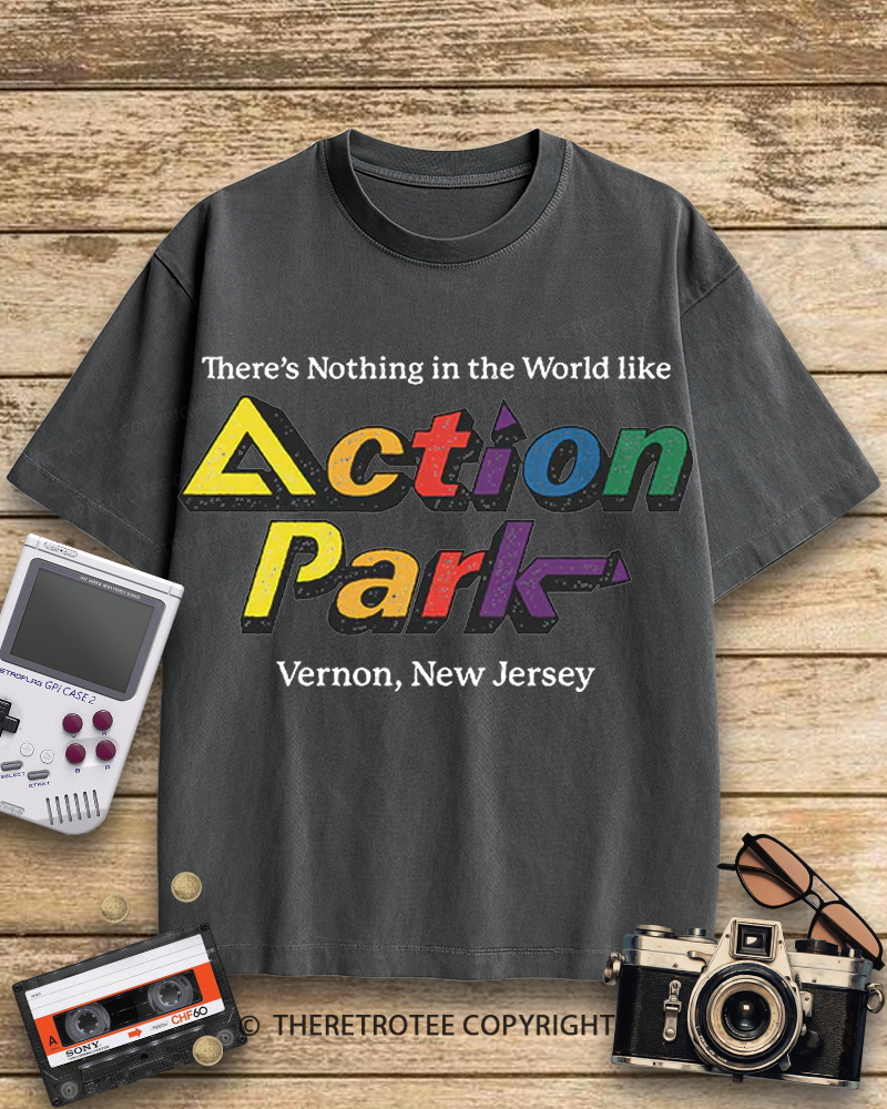 TheRetroTee Action Park Amusement Park 1980s Cotton T-Shirt