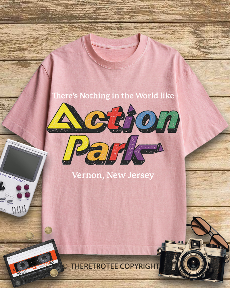 TheRetroTee Action Park Amusement Park 1980s Cotton T-Shirt