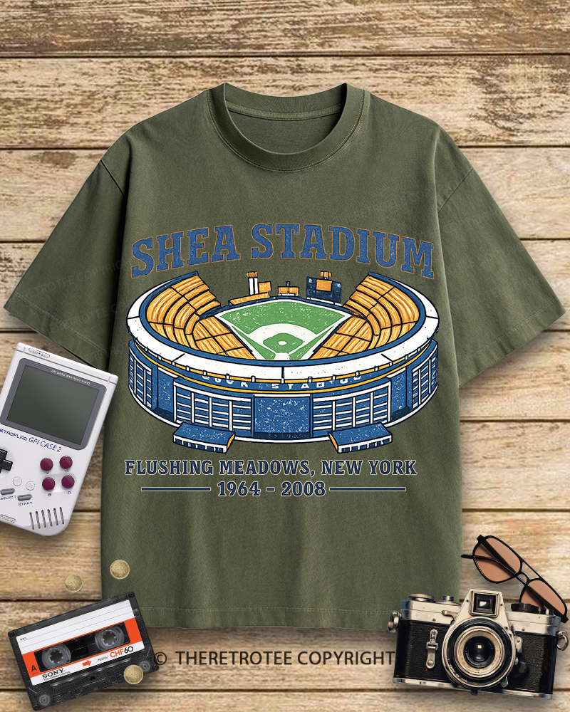 TheRetroTee Shea Stadium 1970s Cotton T-Shirt