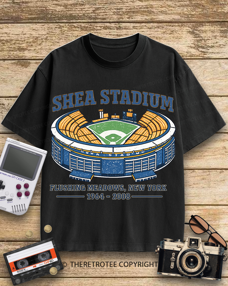 TheRetroTee Shea Stadium 1970s Cotton T-Shirt