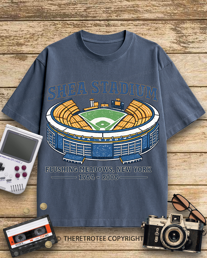 TheRetroTee Shea Stadium 1970s Cotton T-Shirt