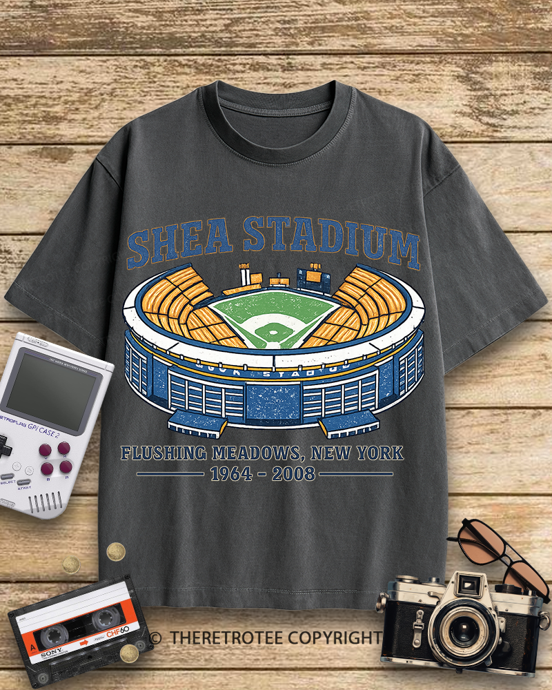 TheRetroTee Shea Stadium 1970s Cotton T-Shirt