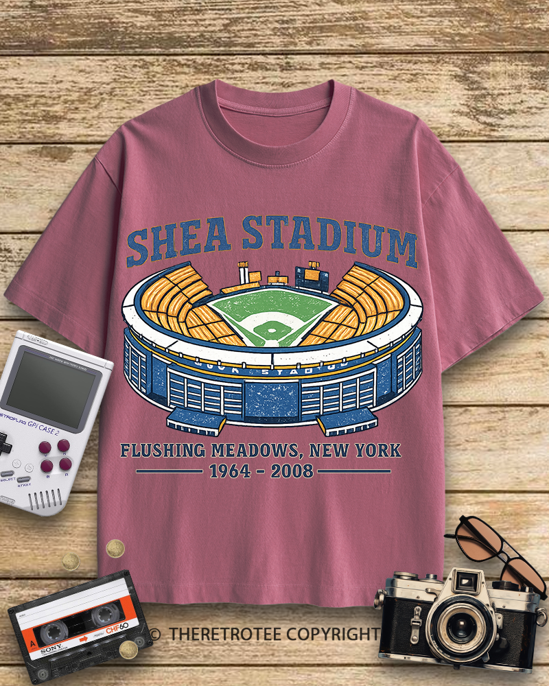 TheRetroTee Shea Stadium 1970s Cotton T-Shirt