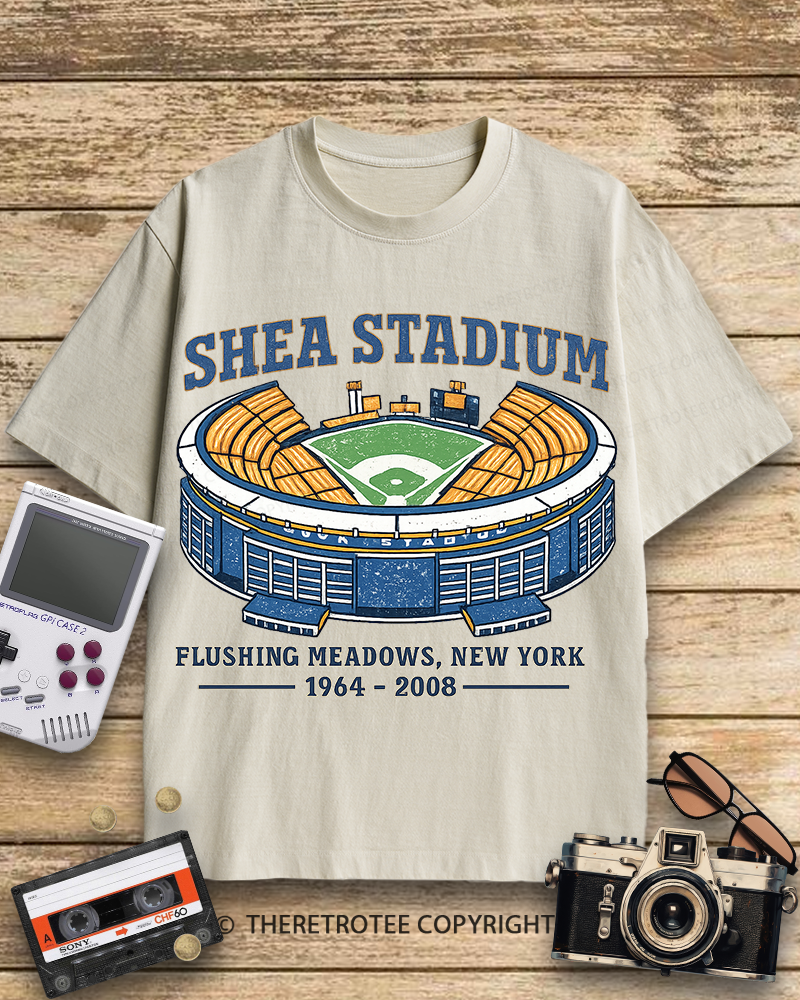 TheRetroTee Shea Stadium 1970s Cotton T-Shirt