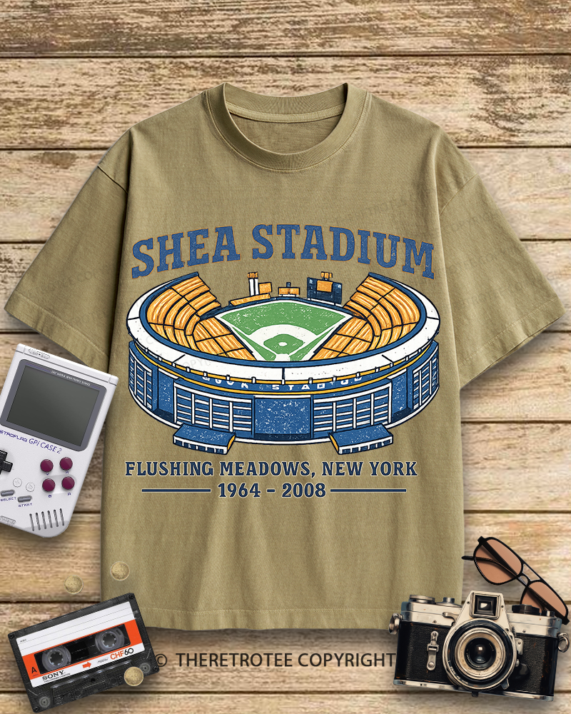 TheRetroTee Shea Stadium 1970s Cotton T-Shirt