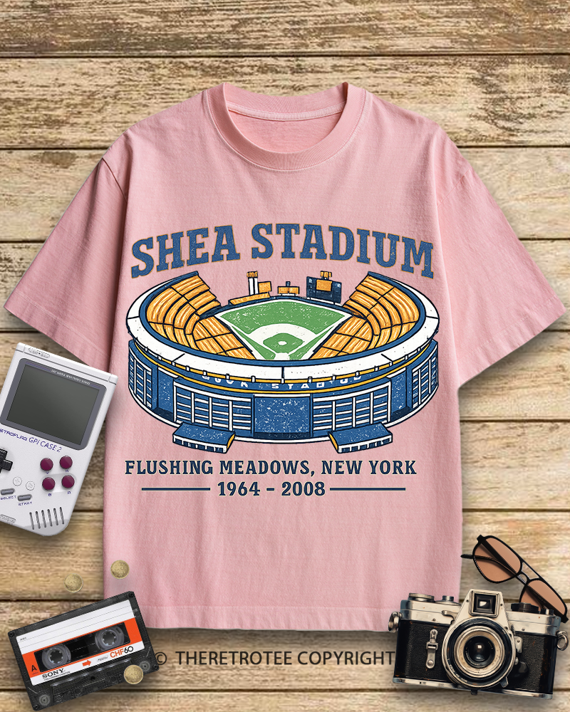 TheRetroTee Shea Stadium 1970s Cotton T-Shirt