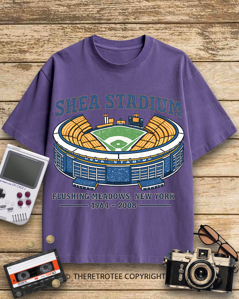 TheRetroTee Shea Stadium 1970s Cotton T-Shirt