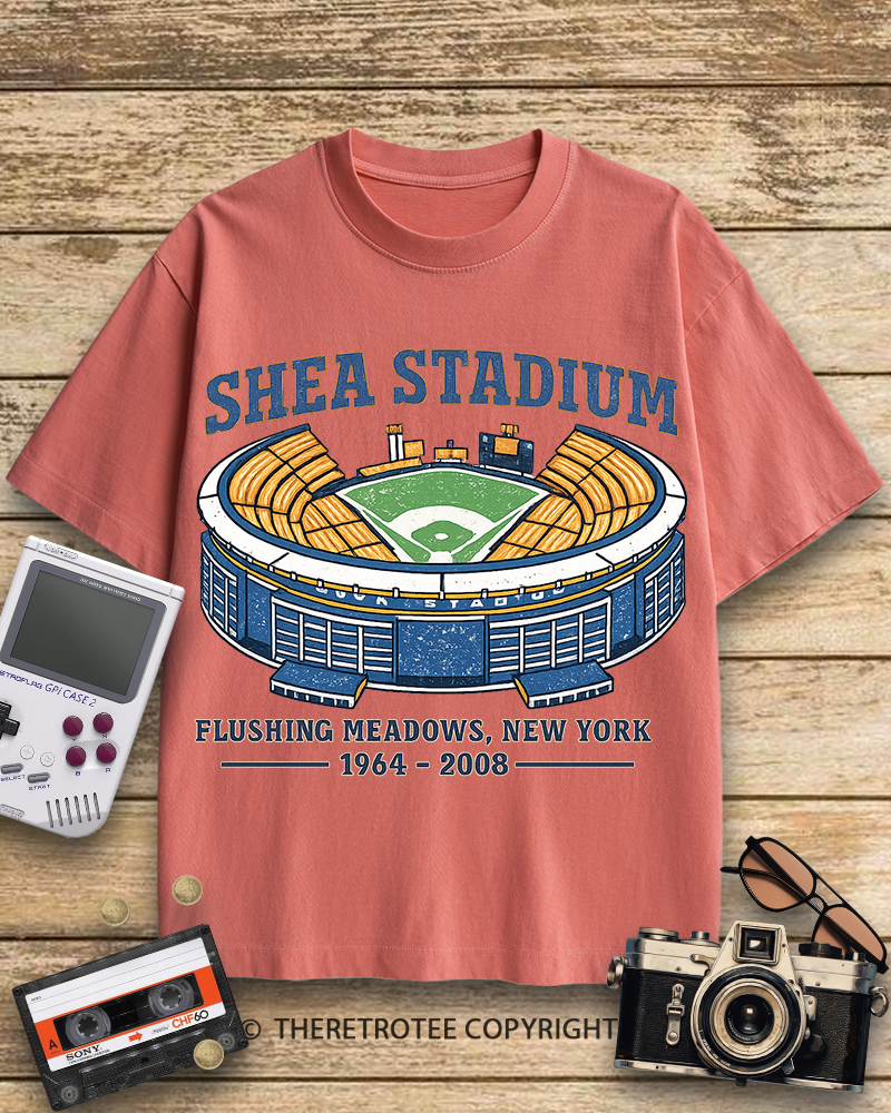 TheRetroTee Shea Stadium 1970s Cotton T-Shirt