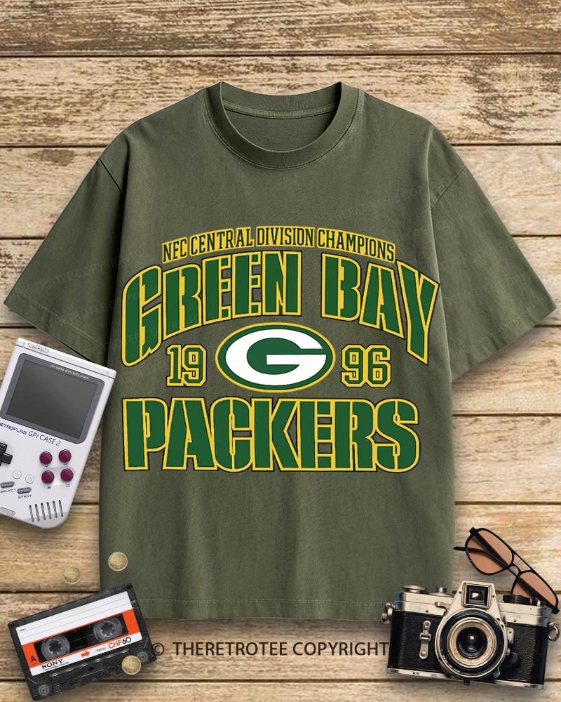 TheRetroTee Green Bay Packers 1990s Cotton T-Shirt
