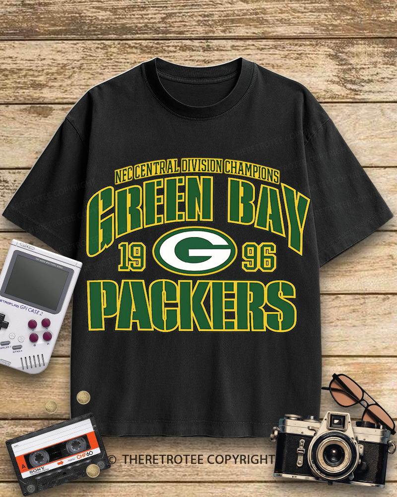 TheRetroTee Green Bay Packers 1990s Cotton T-Shirt