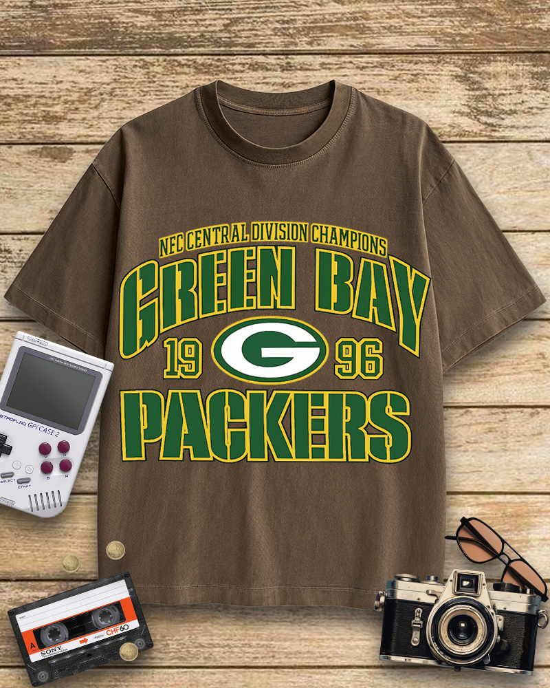 TheRetroTee Green Bay Packers 1990s Cotton T-Shirt