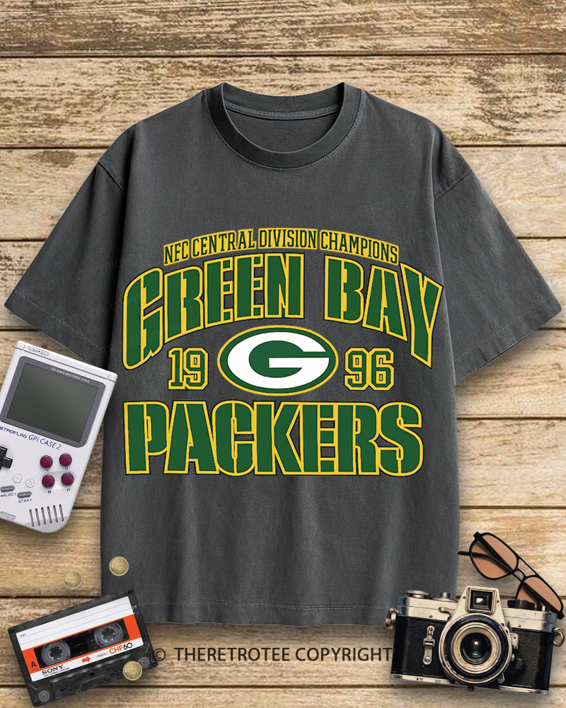 TheRetroTee Green Bay Packers 1990s Cotton T-Shirt