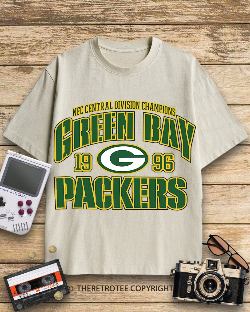 TheRetroTee Green Bay Packers 1990s Cotton T-Shirt