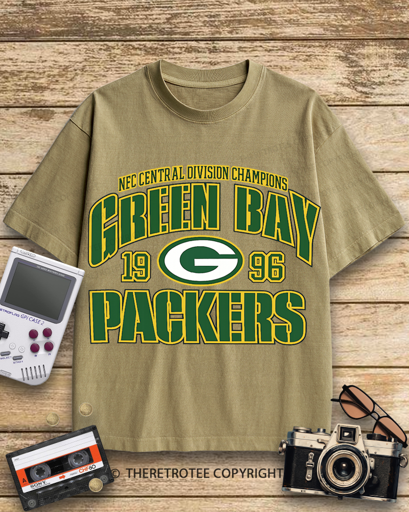 TheRetroTee Green Bay Packers 1990s Cotton T-Shirt