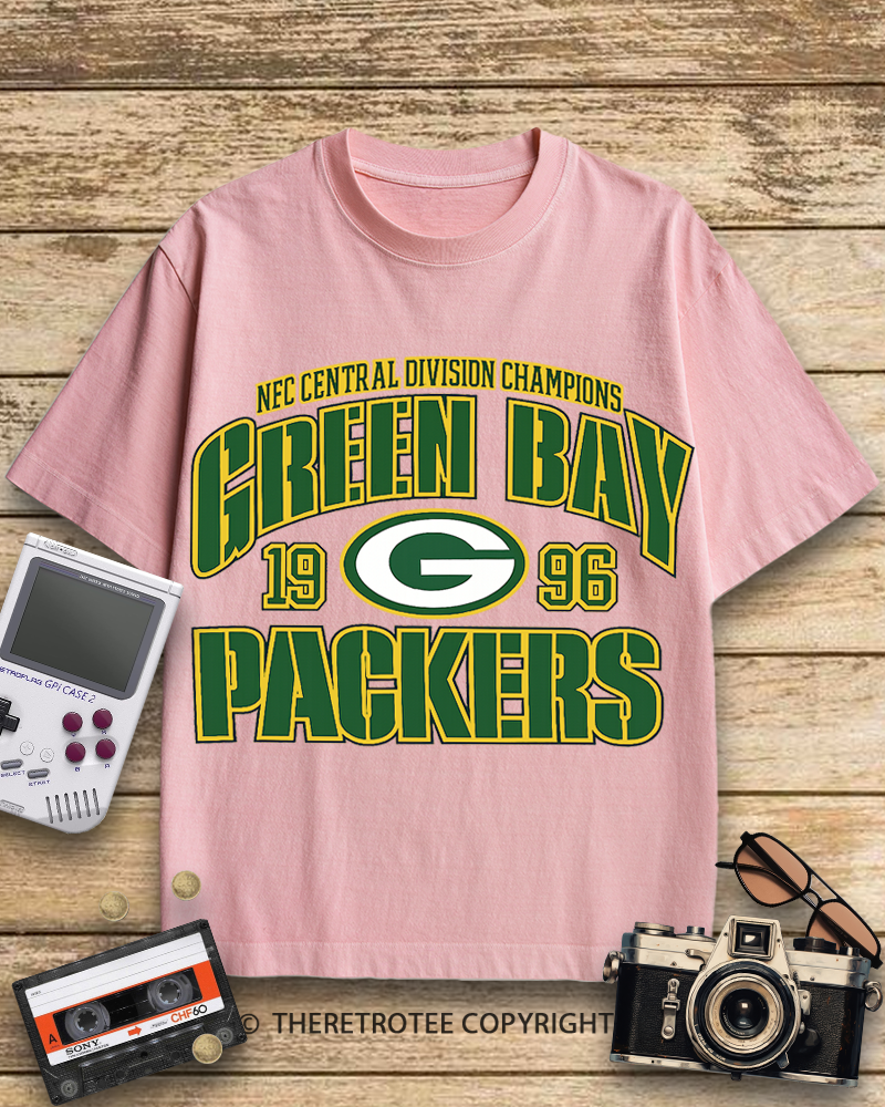 TheRetroTee Green Bay Packers 1990s Cotton T-Shirt