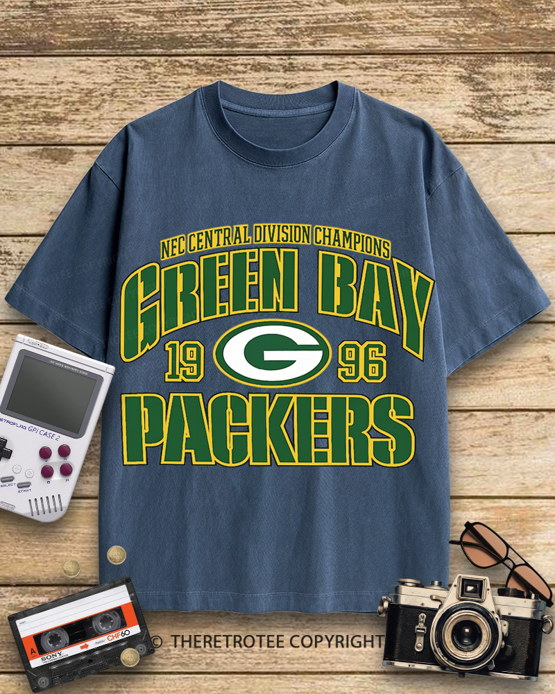 TheRetroTee Green Bay Packers 1990s Cotton T-Shirt