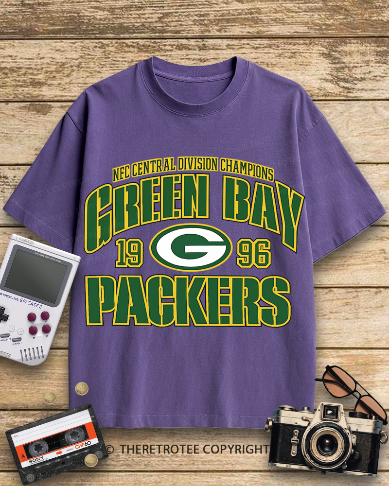 TheRetroTee Green Bay Packers 1990s Cotton T-Shirt