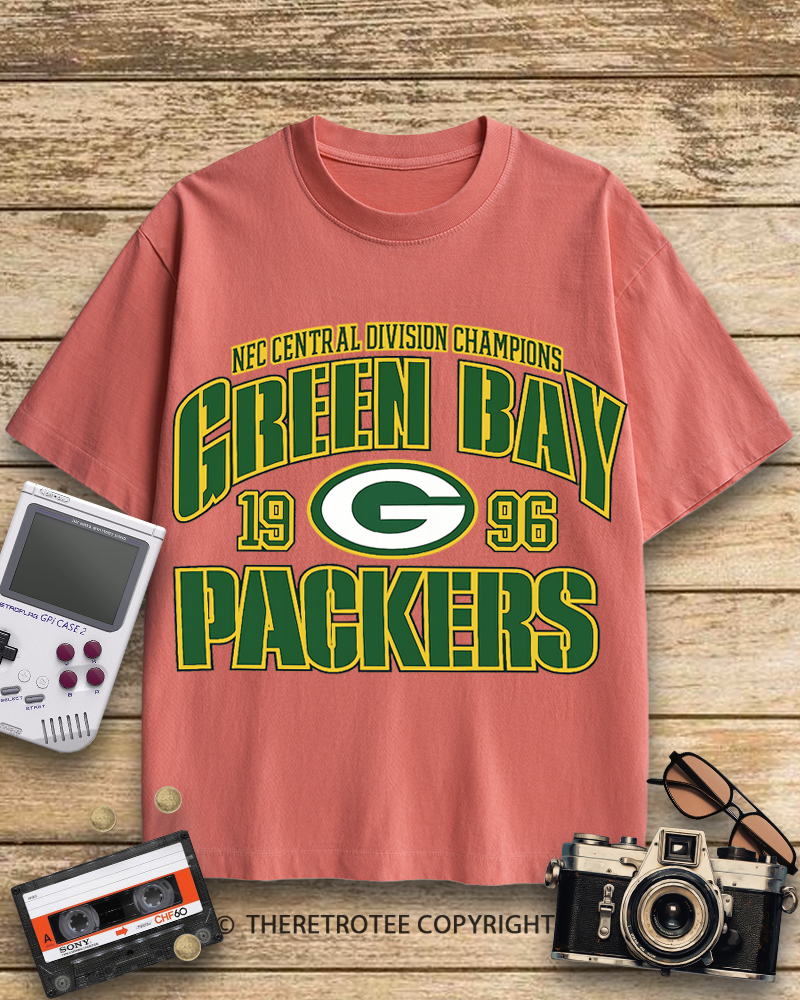 TheRetroTee Green Bay Packers 1990s Cotton T-Shirt