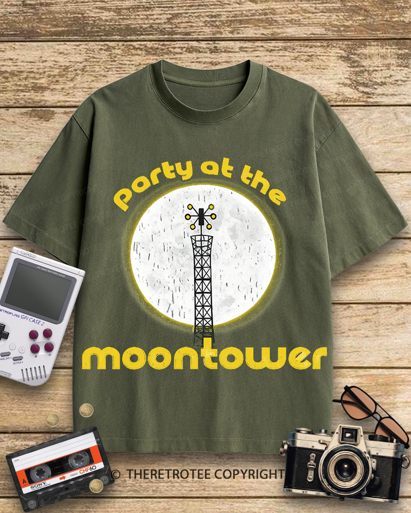 TheRetroTee Party at the Moontower 1970s Cotton T-Shirt