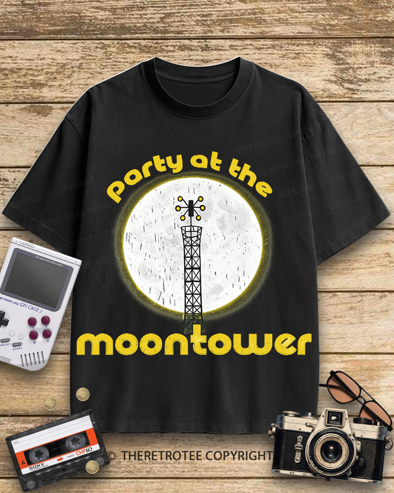 TheRetroTee Party at the Moontower 1970s Cotton T-Shirt